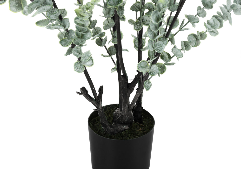 Artificial Plant, 44" Tall, Eucalyptus Tree, Indoor, Faux, Fake, Floor, Greenery, Potted, Real Touch, Decorative - Green / Black