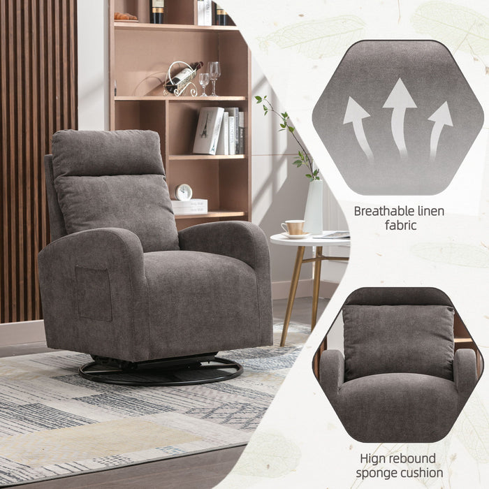 Jiada - Upholstered Swivel Glider Rocking Chair For Nursery Modern Style One Left Bag