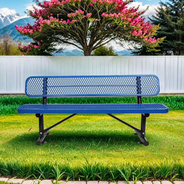 Outdoor Steel Bench With Backrest