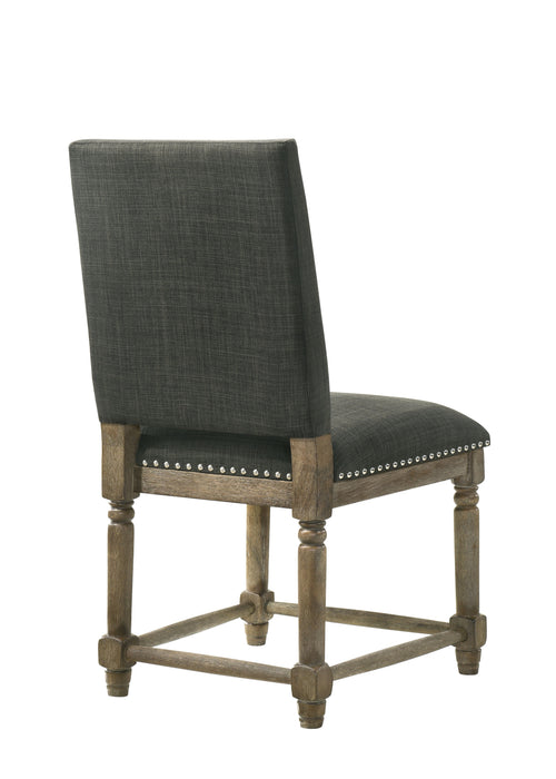 Everton - 19" Fabric Dining Chair With Nailhead Trim (Set of 2) - Gray