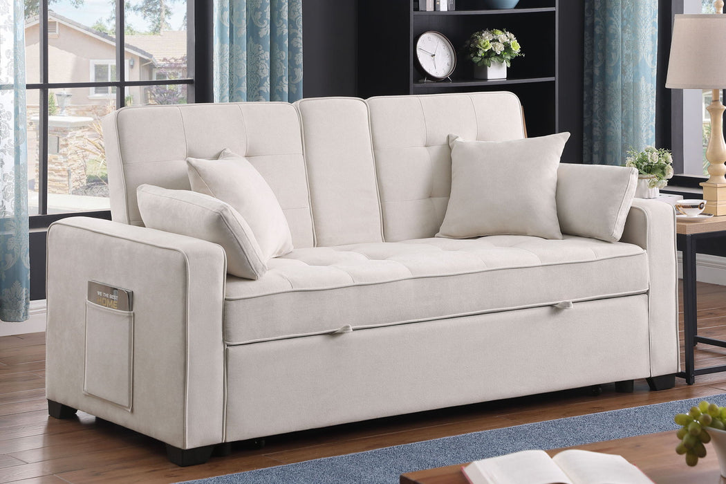 Cody II - 69.5"W Woven Fabric Convertible Sleeper Loveseat with Cup Holder