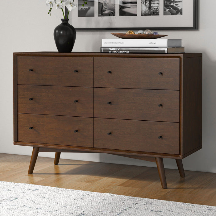 Caroline - Mid-Century Modern Solid Wood Dresser - Brown