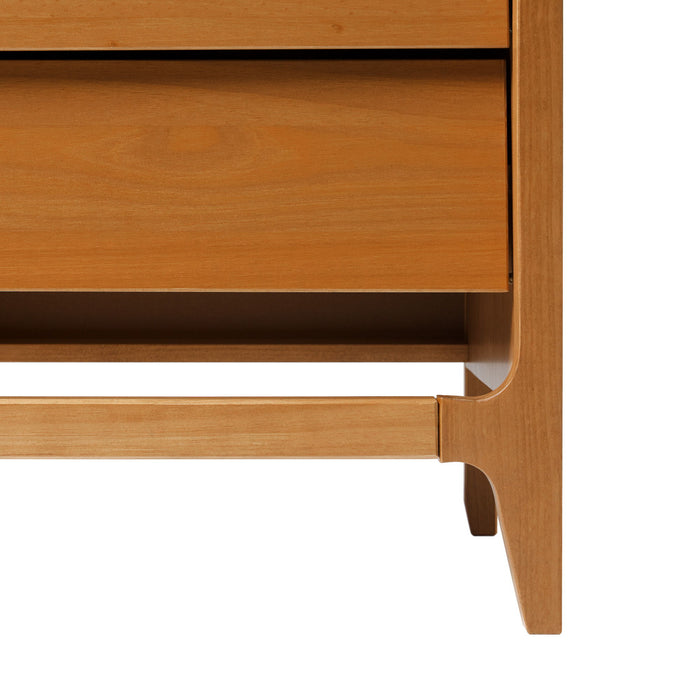 Scandi - Angle Face Solid Wood Nightstand - Caramel