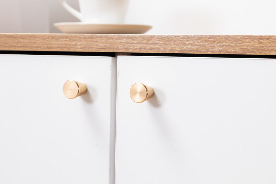 Carlotta - Storage Console Cabinet Table - Light Brown And White