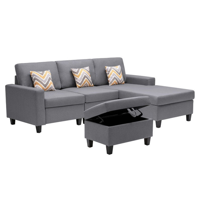 Nolan - 4 Piece Reversible Sectional Sofa Chaise With Interchangeable Legs