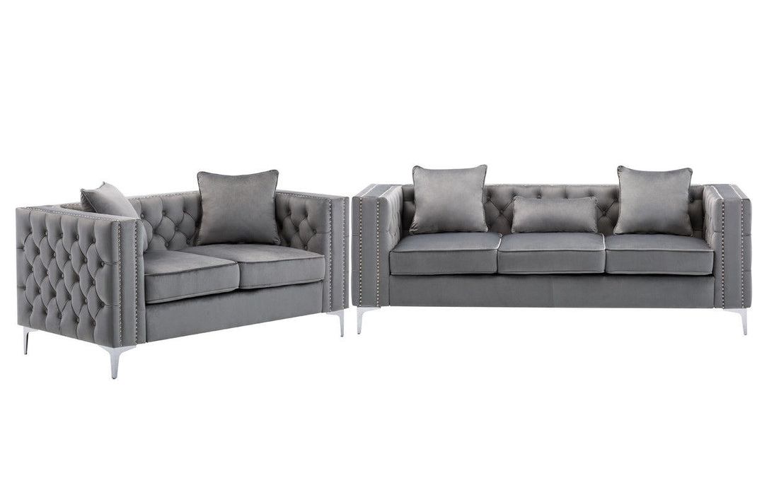 Lorreto - Velvet Fabric Living Room Set