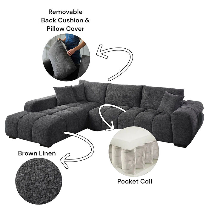 Chosen - Sectional Sofa With 3 Pillows