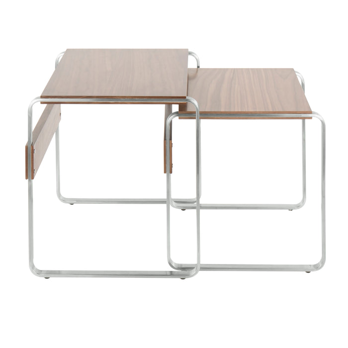 Tea Side Mid-Century Modern Nesting Tables - Walnut