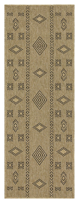 Earth - 7'10" X 10'3" Indoor / Outdoor Area Rug - Natural / Black