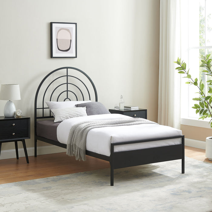 Twin Bed Contemporary Metal Arch - Black