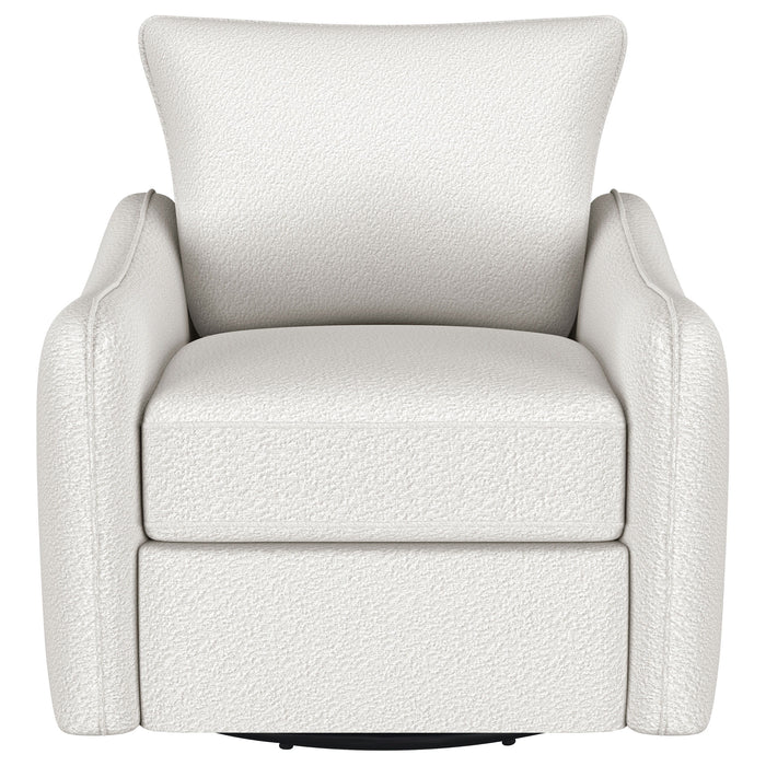 Madia - Upholstered Sloped Arm Swivel Glider Chair - Vanilla