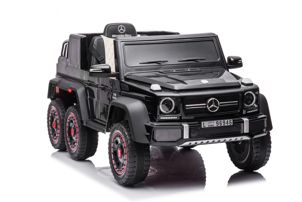 Kids Ride On Cars, Licensed Mercedes-Benz Electric Car For Kids With 6 Wheel Shock Absorber, 24V7Ah Super Battery Powered Toy With Remote And Leather Seat, 3 Speeds, Music, Horn, LED Lights