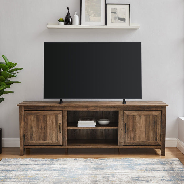 Modern Farmhouse 2 Door Grooved 70" TV Stand For 85" TVs