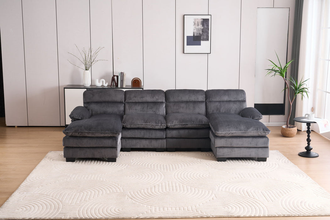 U-Shaped Profile Sofa, Including Two Single Seats And Two Chaise, Modular Sofa, Corduroy Sofa