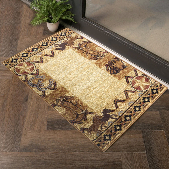 Tribes - 2' X 3' Southwest Polyester Area Rug - Beige