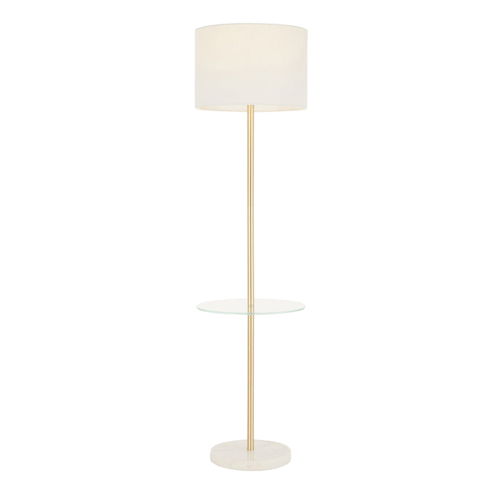 Chloe - Contemporary Shelf Floor Lamp - Clear / White