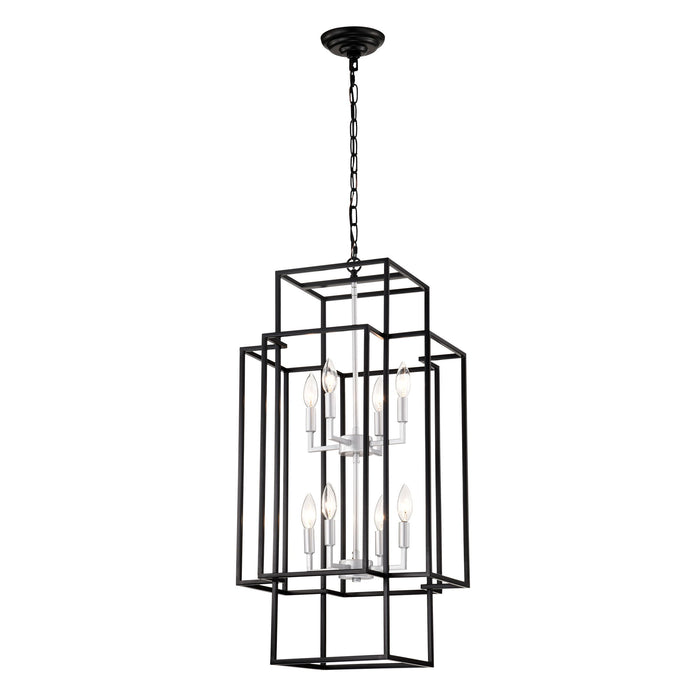 8 Light Lantern Chandelier Lighting, Entryway Chandeliers For High Ceilings, Chandeliers For Dining Room, Foyer, Entry, Staircase, Hallway, Height Adjustable (E12 Bulbs Not Included)