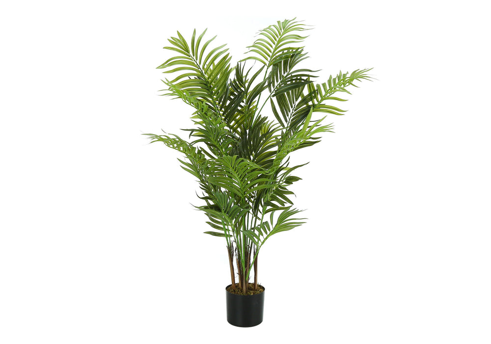 Artificial Plant, 47" Tall, Areca Palm Tree, Indoor, Faux, Fake, Floor, Greenery, Potted, Real Touch, Decorative - Green / Black