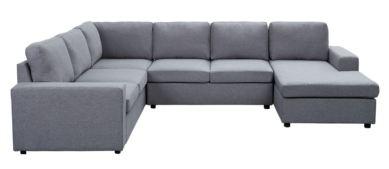 Dakota - Linen 6 Seat Reversible Modular Sectional Sofa Chaise