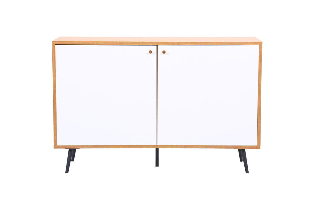 Carlotta - Storage Console Cabinet Table - Light Brown And White