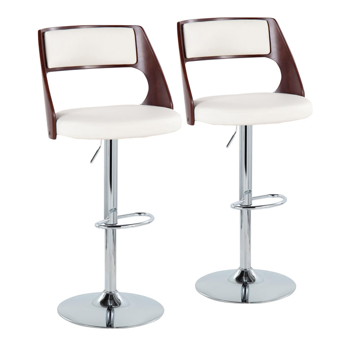 Cecina - Mid Century Modern Adjustable Height Barstool With Swivel With Oval Footrest (Set of 2)