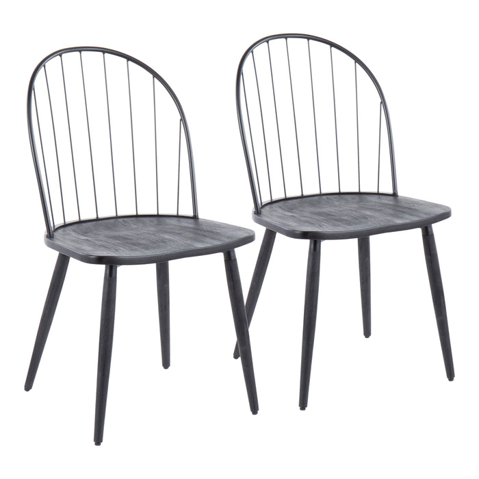 Riley - Industrial High Back Armless Chair (Set of 2) - Black