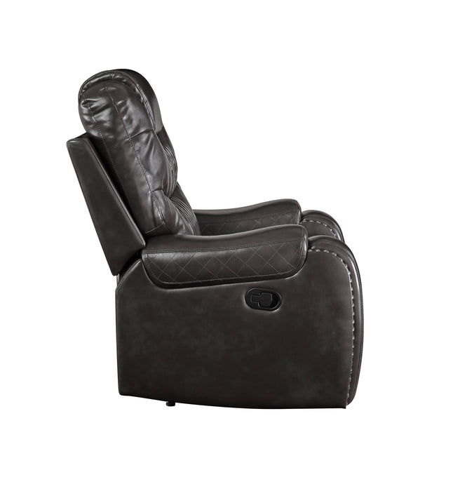 Braylon - Magnetite Synthetic Leather Manual Recliner Chair - Brown