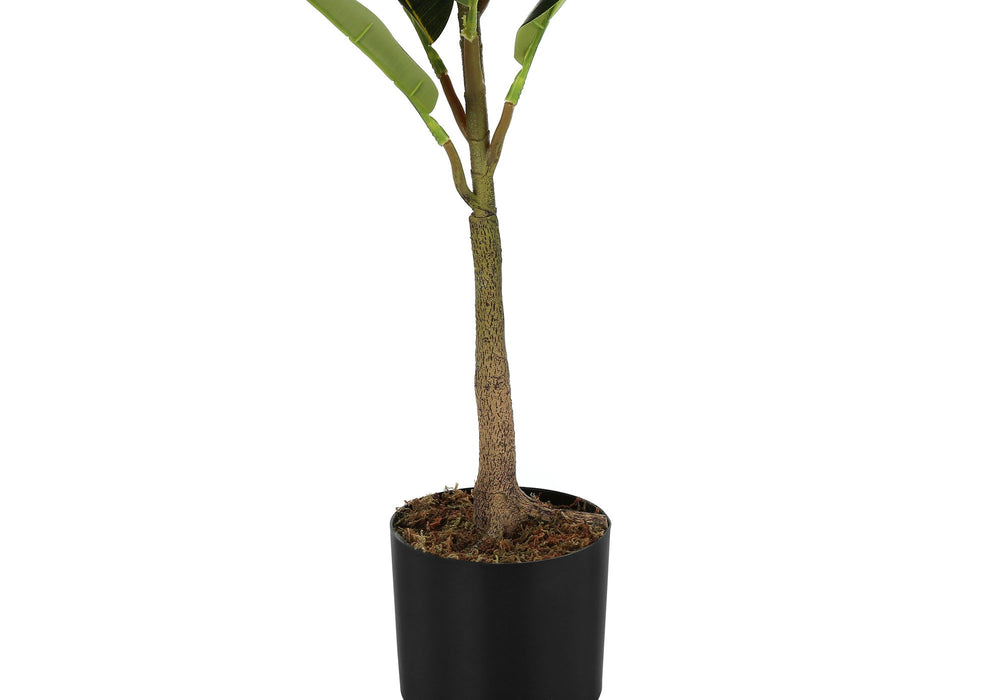 Artificial Plant, 40" Tall, Rubber Tree, Indoor, Faux, Fake, Floor, Greenery, Potted, Real Touch, Decorative - Green / Black