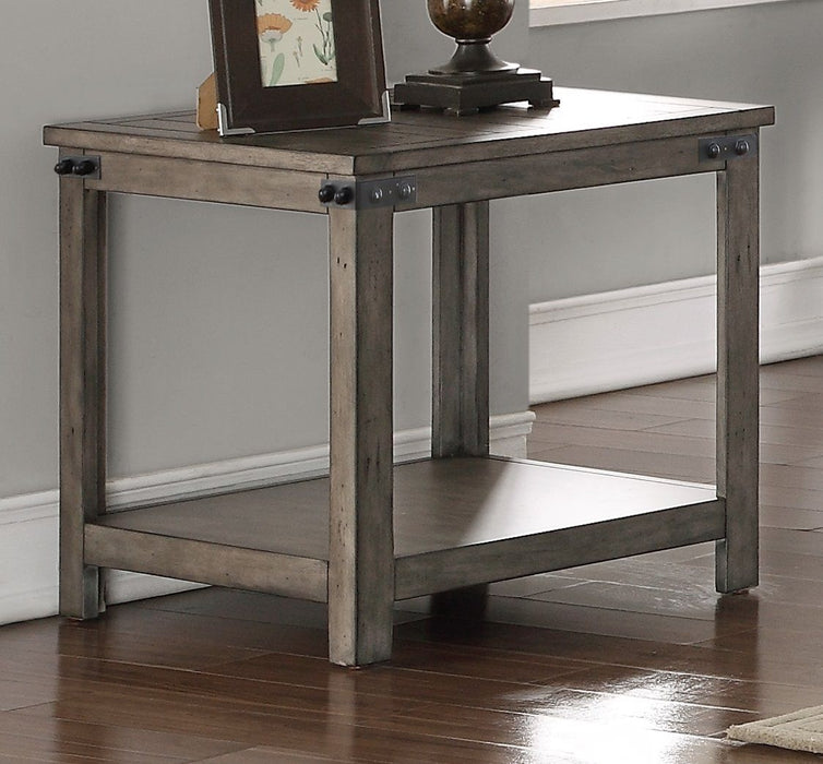 Bridgevine Home - Storehouse End Table - Smoked Grey Finish