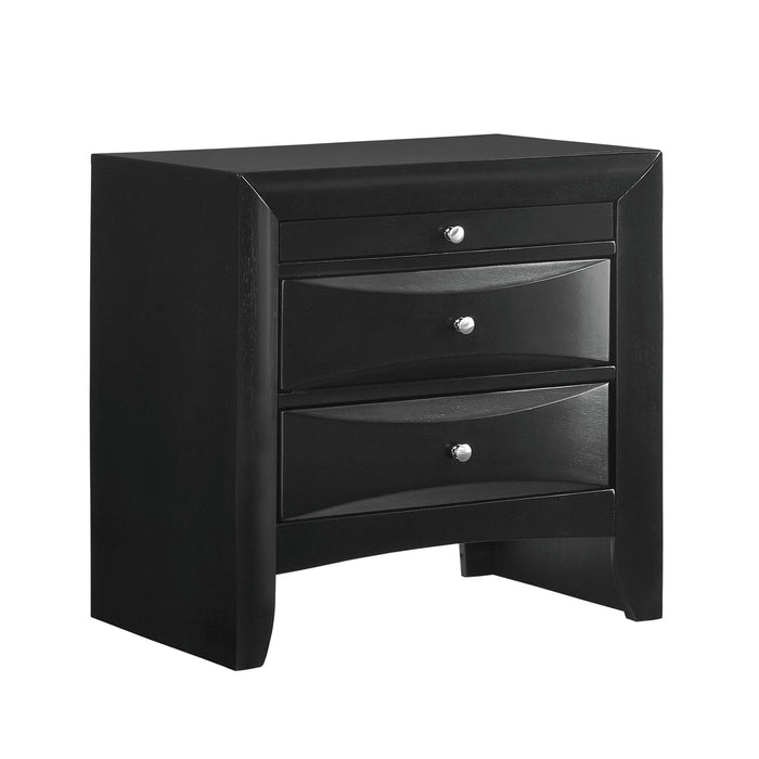 Emily - 3-Drawer Nightstand - Black