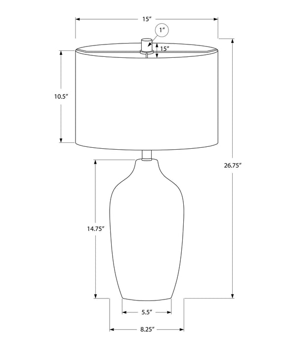 Lighting, Table Lamp, Ceramic, Resin, Contemporary - Gray