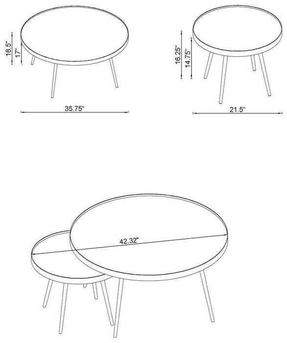 Kaelyn - 2 Piece Mirror Top Nesting Coffee Table