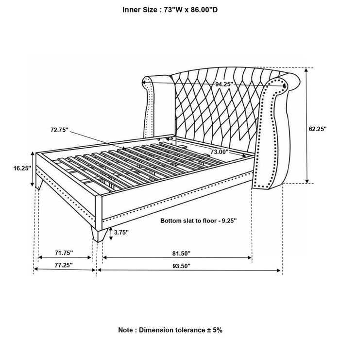 Barzini - Cama capitoné Wingback