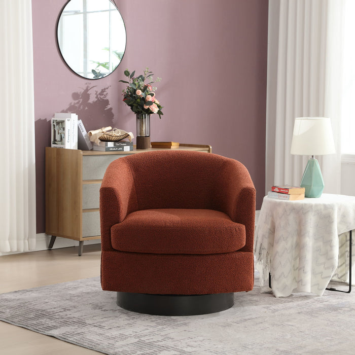 Boucle Upholstered Swivel Cuddle Accent Round Barrel Chair Modern Single Sofa, 360 Degree Circle Club Armchair For Nursery Bedroom Living Room Coffe Bar Lounge Hotel