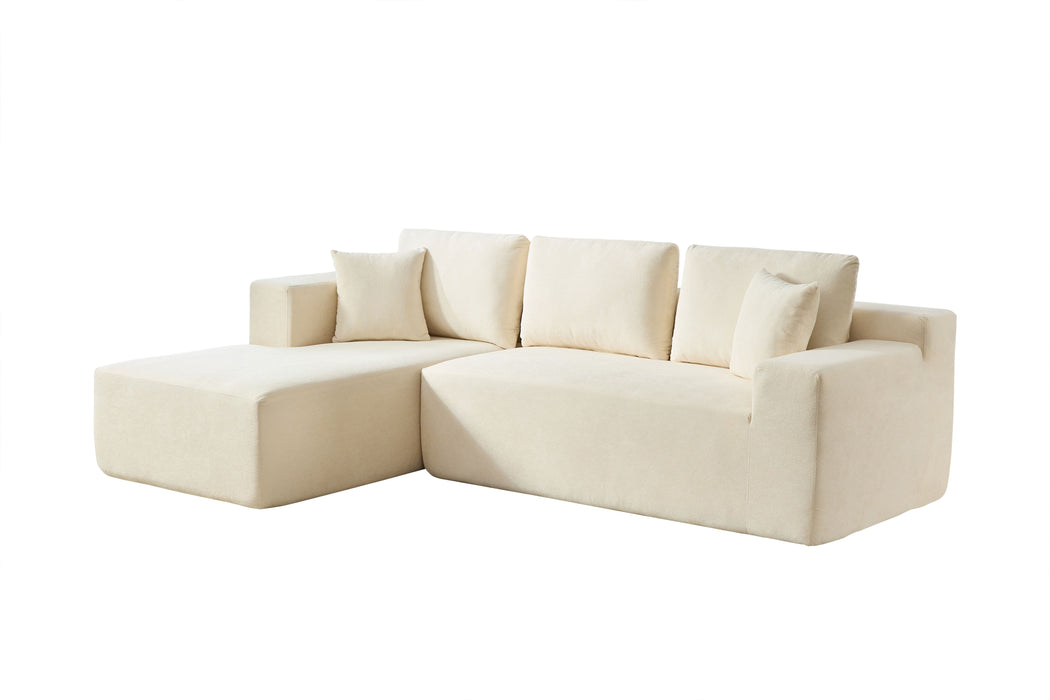 Chenille Compressible Sofa - Beige