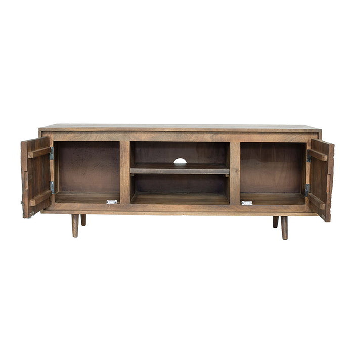 TV Cabinet With Recycle Wood 2 Door - Brown