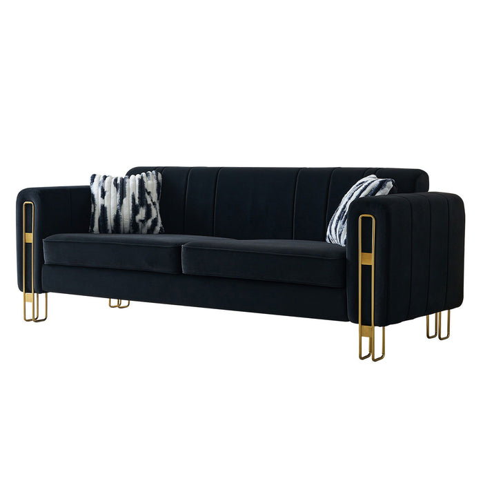 Modern Velvet Sofa 85.04" For Living Room