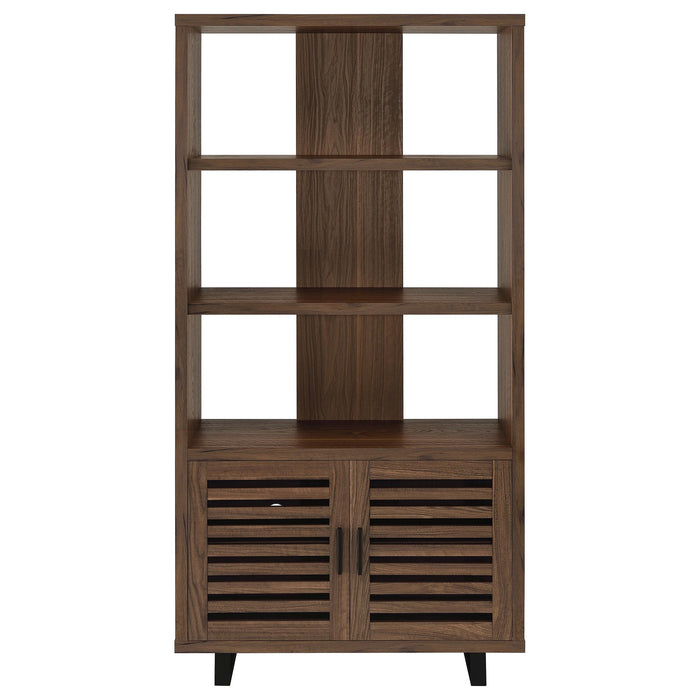 Maddox - 3-Shelf Cabinet Bookcase - Walnut