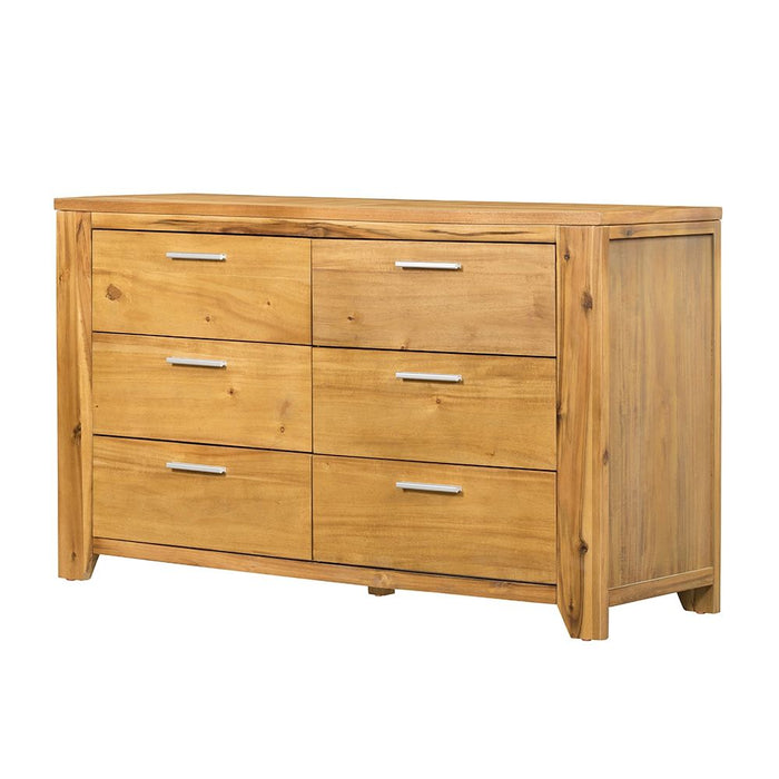 6 Drawer Dresser - Natural Brown