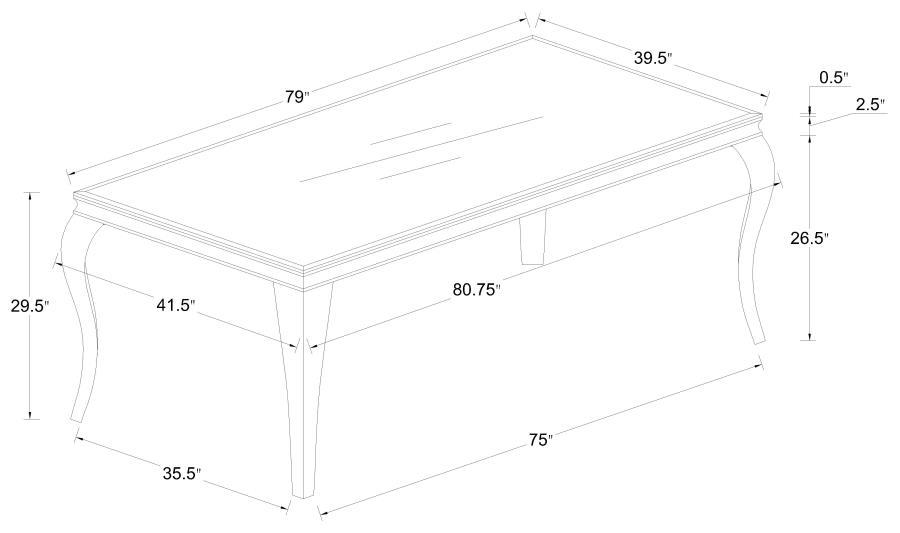 Carone - Rectangular Glass Top Dining Table