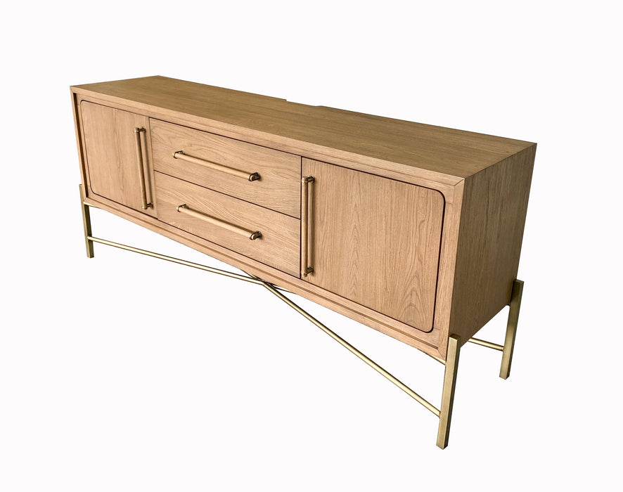 Metal Base Sideboard - Light Brown