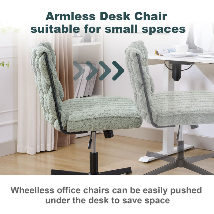 Armless Office Desk Chair No Wheels