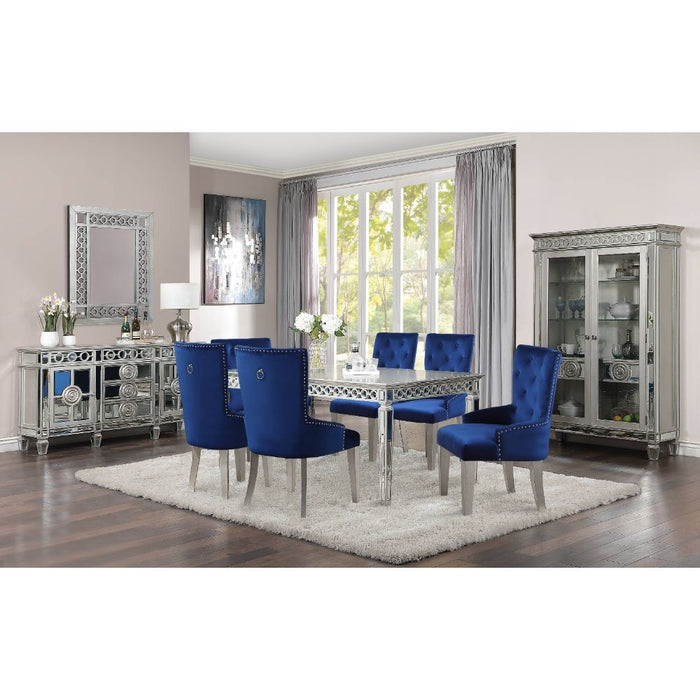 Varian - Dining Table - Mirrored & Antique Platinum - 30" Bedding & Furniture DiscountersFurniture Store in Orlando, FL