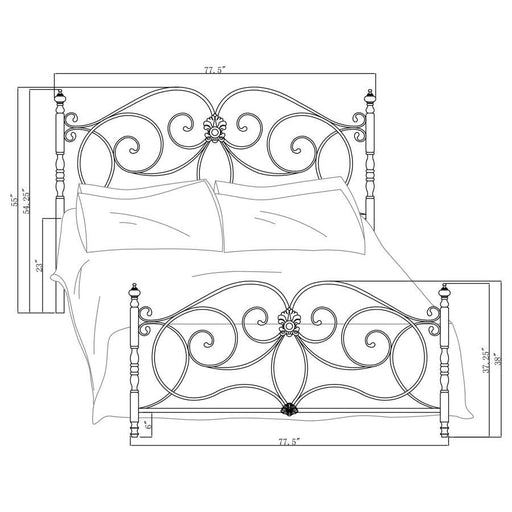 London - Metal Scroll Bed Bedding & Furniture Discounters