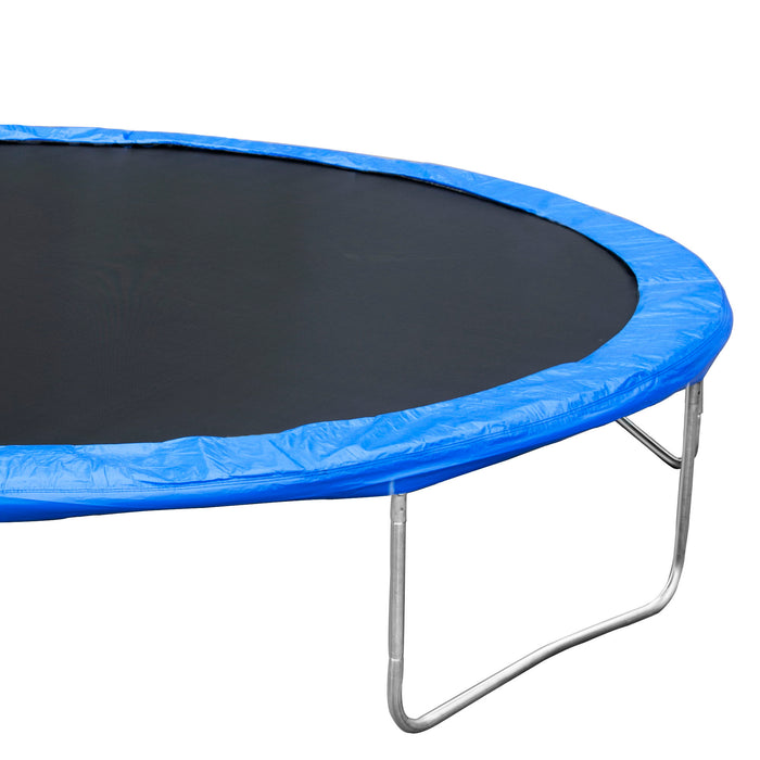 14Ft Trampoline For Adults & Kids With Basketball Hoop, Outdoor Trampolines With Ladder And Safety Enclosure Net For Kids And Adults - Blue