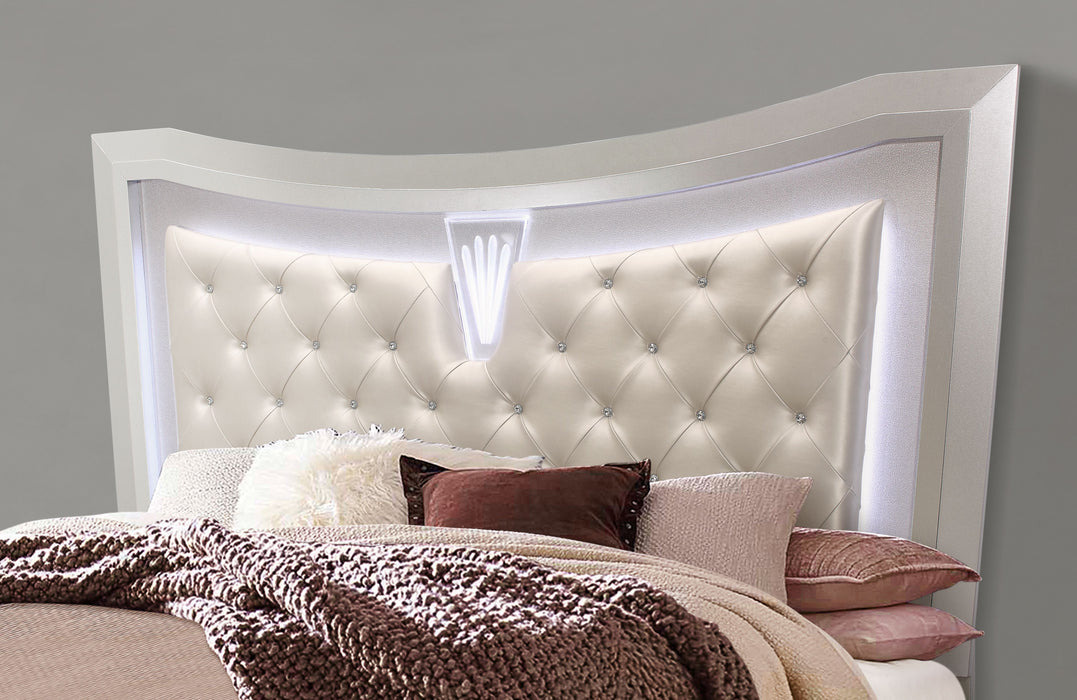 Cross - Queen Bed With LED, Glam - Champagne