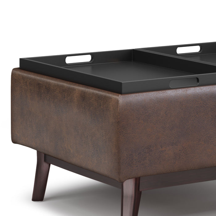 Owen - Tray Top Small Coffee Table Storage Ottoman