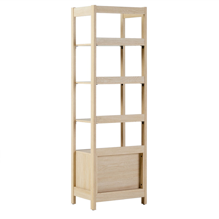 Transitional Narrow Bookshelf With Drawer On Bottom