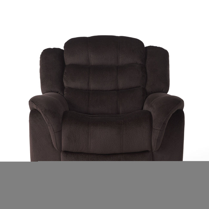 Classic Design, Plush Fabric, Glider Recliner - Brown