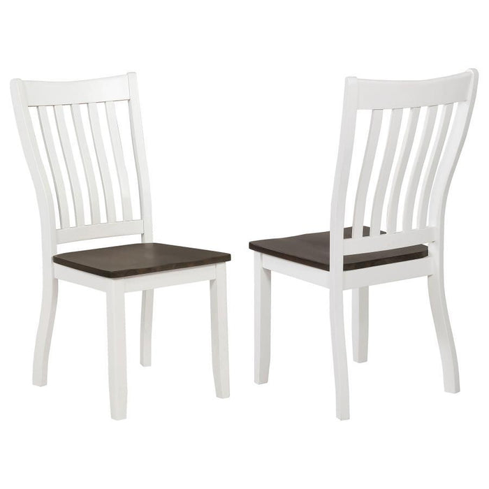 Kingman - Silla de comedor con respaldo de listones (juego de 2) - Blanco